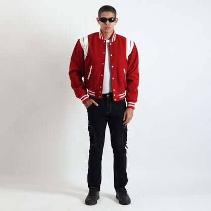 The Mascot Red Varsity Jacket