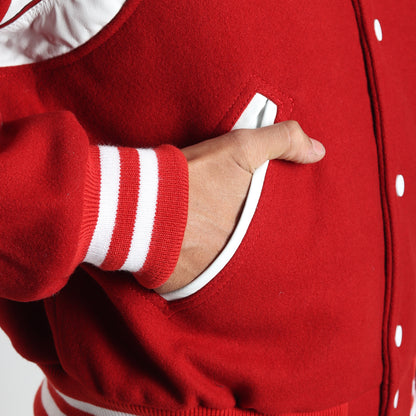 The Mascot Red Varsity Jacket