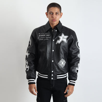 The Stellar Shield Leather Jacket