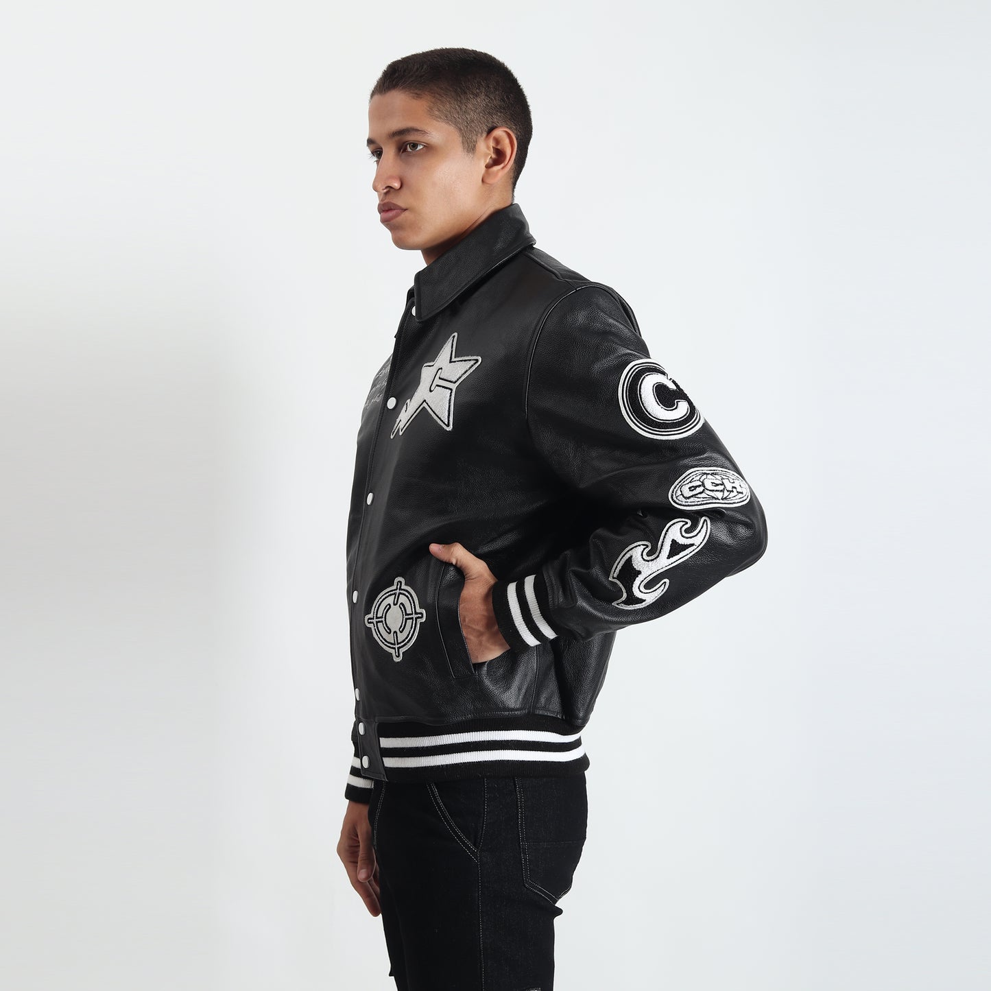 The Stellar Shield Leather Jacket