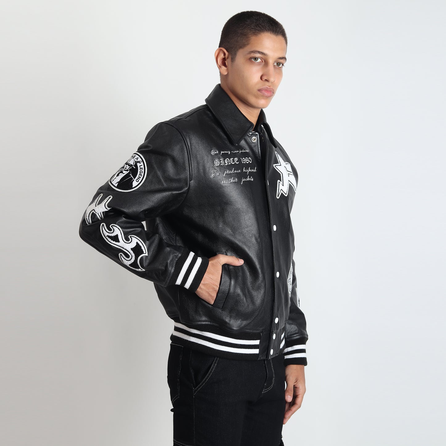 The Stellar Shield Leather Jacket